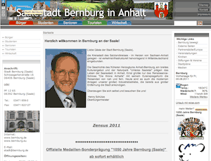 Die Webseite der Stadtverwaltung Bernburg